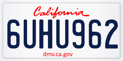 CA license plate 6UHU962