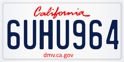 CA license plate 6UHU964