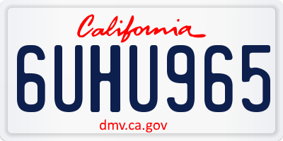 CA license plate 6UHU965