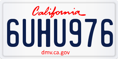 CA license plate 6UHU976