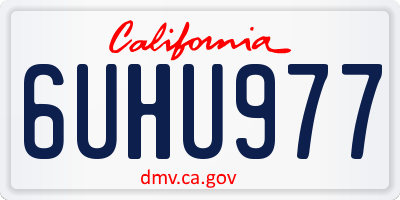 CA license plate 6UHU977