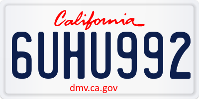 CA license plate 6UHU992