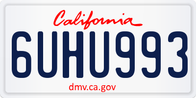 CA license plate 6UHU993