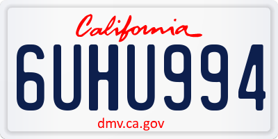 CA license plate 6UHU994