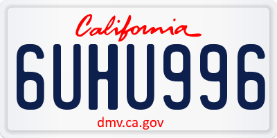 CA license plate 6UHU996