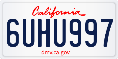 CA license plate 6UHU997