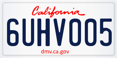CA license plate 6UHV005
