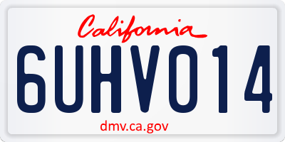 CA license plate 6UHV014