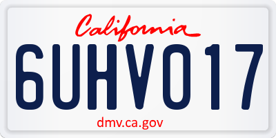 CA license plate 6UHV017