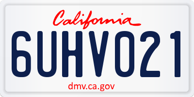 CA license plate 6UHV021
