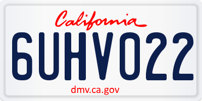 CA license plate 6UHV022