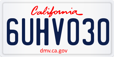 CA license plate 6UHV030