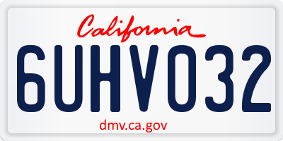 CA license plate 6UHV032
