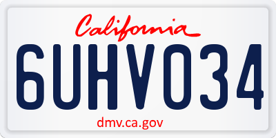 CA license plate 6UHV034