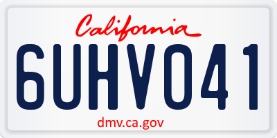 CA license plate 6UHV041