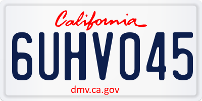CA license plate 6UHV045