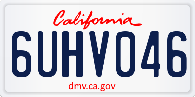 CA license plate 6UHV046