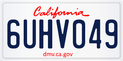 CA license plate 6UHV049