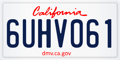 CA license plate 6UHV061