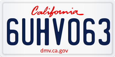 CA license plate 6UHV063