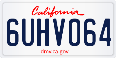 CA license plate 6UHV064