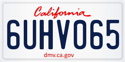 CA license plate 6UHV065