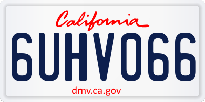 CA license plate 6UHV066