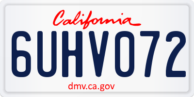 CA license plate 6UHV072
