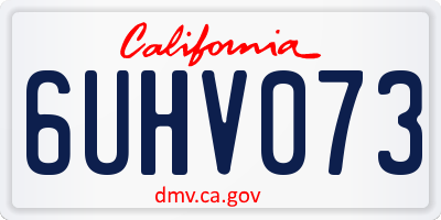 CA license plate 6UHV073