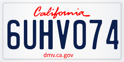 CA license plate 6UHV074