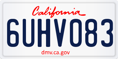CA license plate 6UHV083