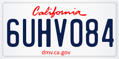 CA license plate 6UHV084