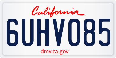 CA license plate 6UHV085