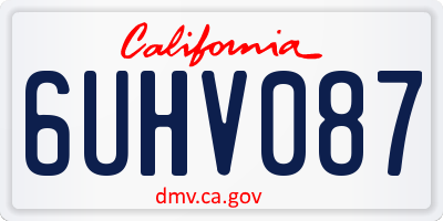 CA license plate 6UHV087