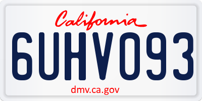 CA license plate 6UHV093