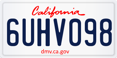 CA license plate 6UHV098