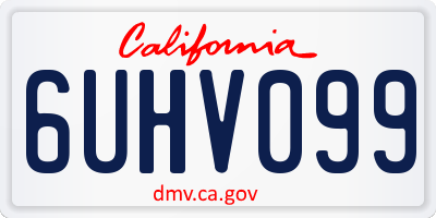 CA license plate 6UHV099