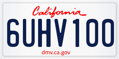CA license plate 6UHV100