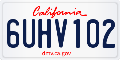 CA license plate 6UHV102