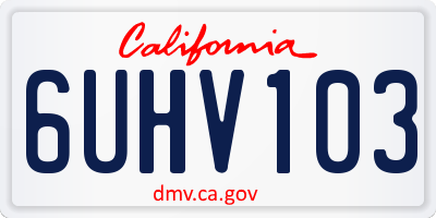 CA license plate 6UHV103