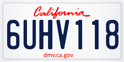 CA license plate 6UHV118