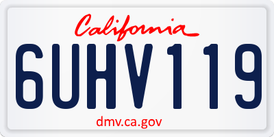 CA license plate 6UHV119