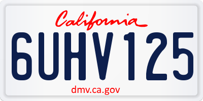 CA license plate 6UHV125