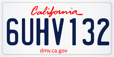 CA license plate 6UHV132
