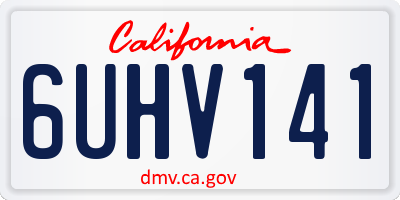 CA license plate 6UHV141