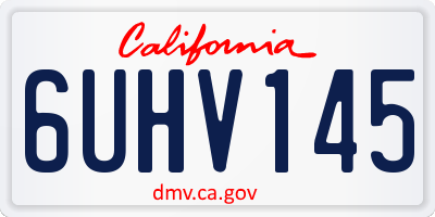 CA license plate 6UHV145