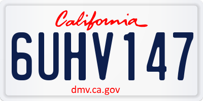 CA license plate 6UHV147