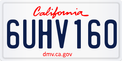 CA license plate 6UHV160