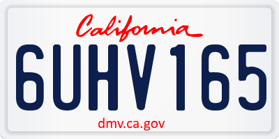 CA license plate 6UHV165