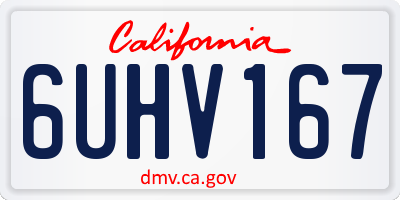 CA license plate 6UHV167